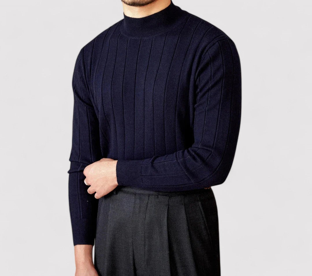 RegalElegance Men's Premium Turtleneck Sweater for Autumn