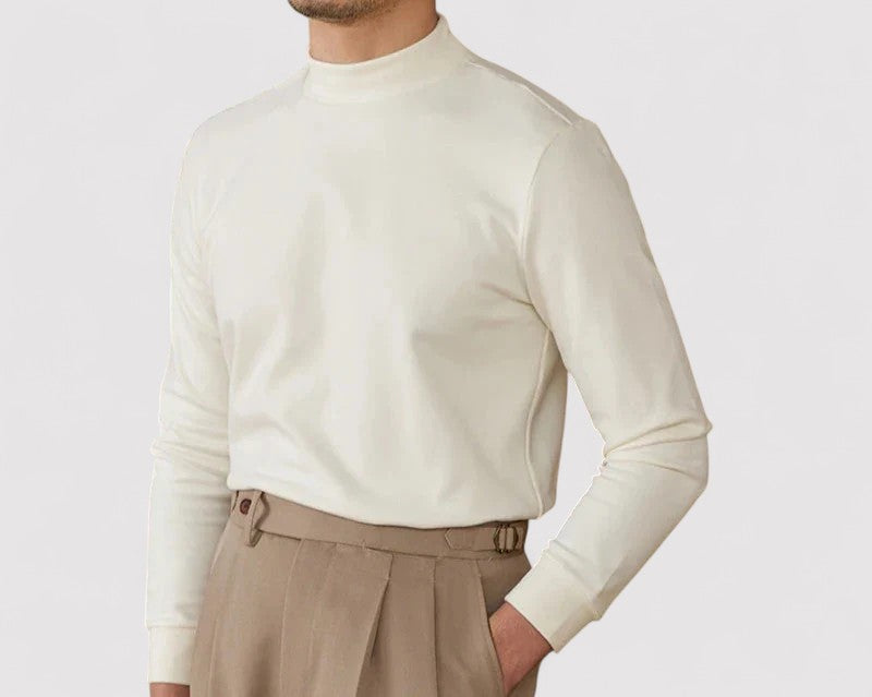 RegalTouch Men's Luxurious Cashmere Half-Turtleneck Jumper