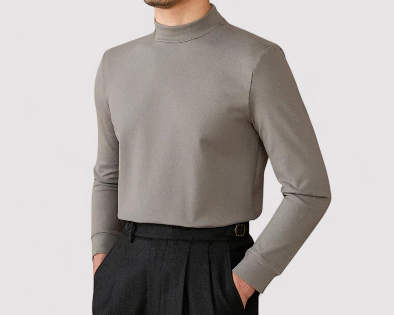 RegalTouch Men's Luxurious Cashmere Half-Turtleneck Jumper