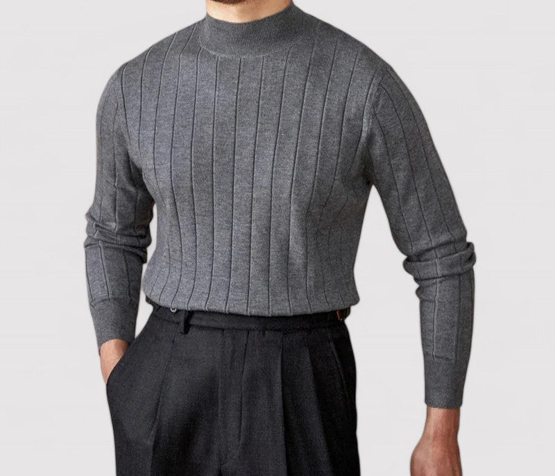 RegalElegance Men's Premium Turtleneck Sweater for Autumn