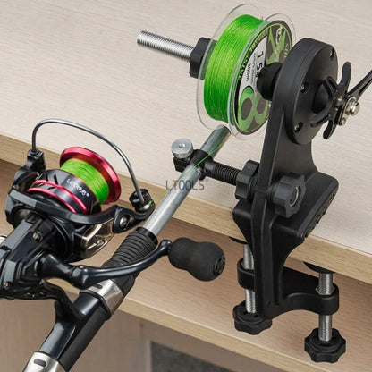 Fishing line winder and spooling tool setup with reel winder