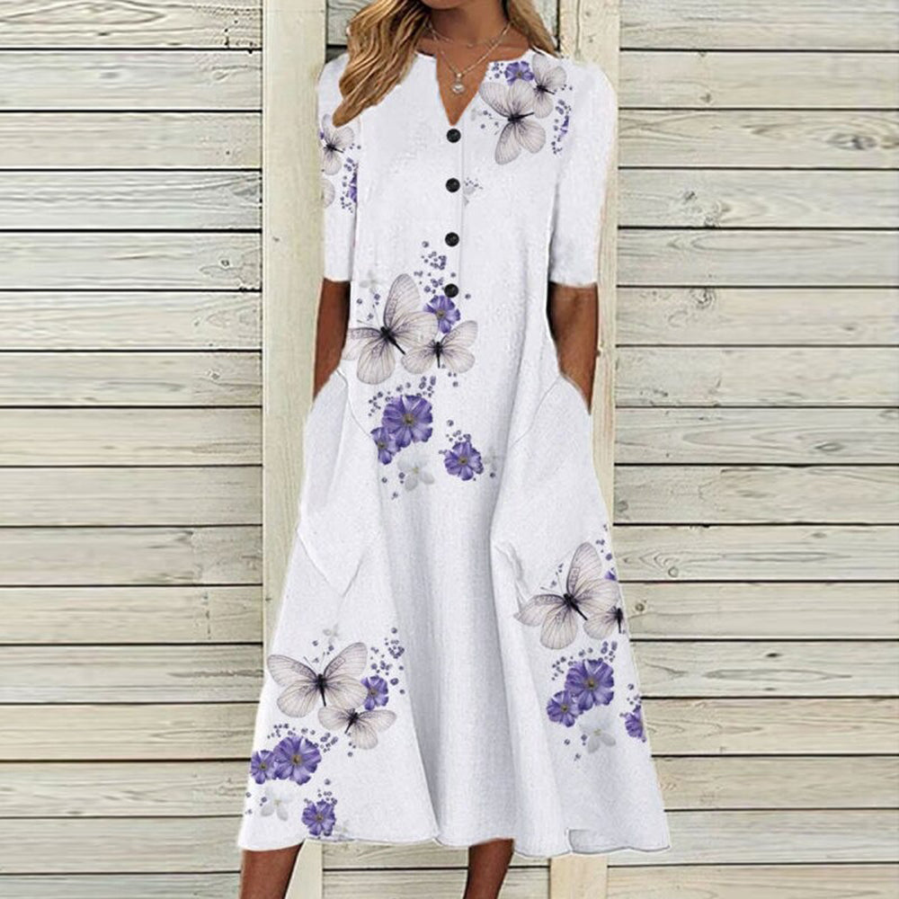 women's floral cotton summer dress perfect for a garden party