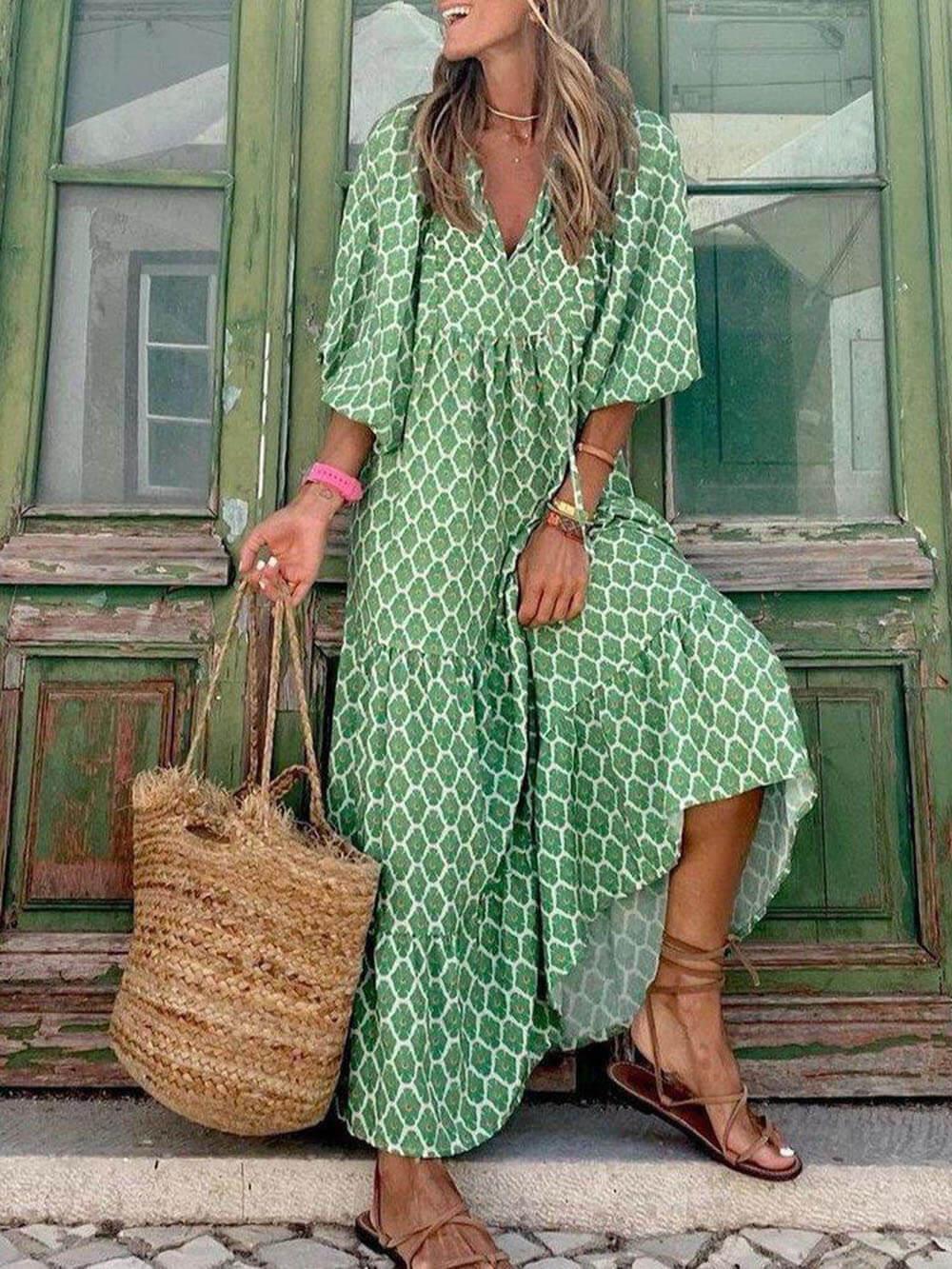 Women's floral maxi dress for beach and casual wear