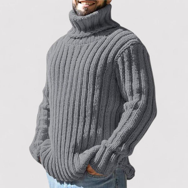 RegalComfort Men's Merino Wool Turtleneck Sweater – Luxurious Warmth and Style