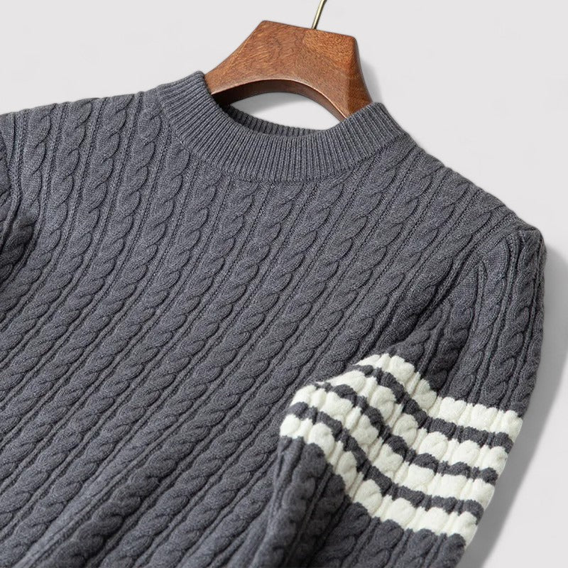 ThaliaSoph Luxurious Cable Knit Wool Sweater for Elegance and Comfort