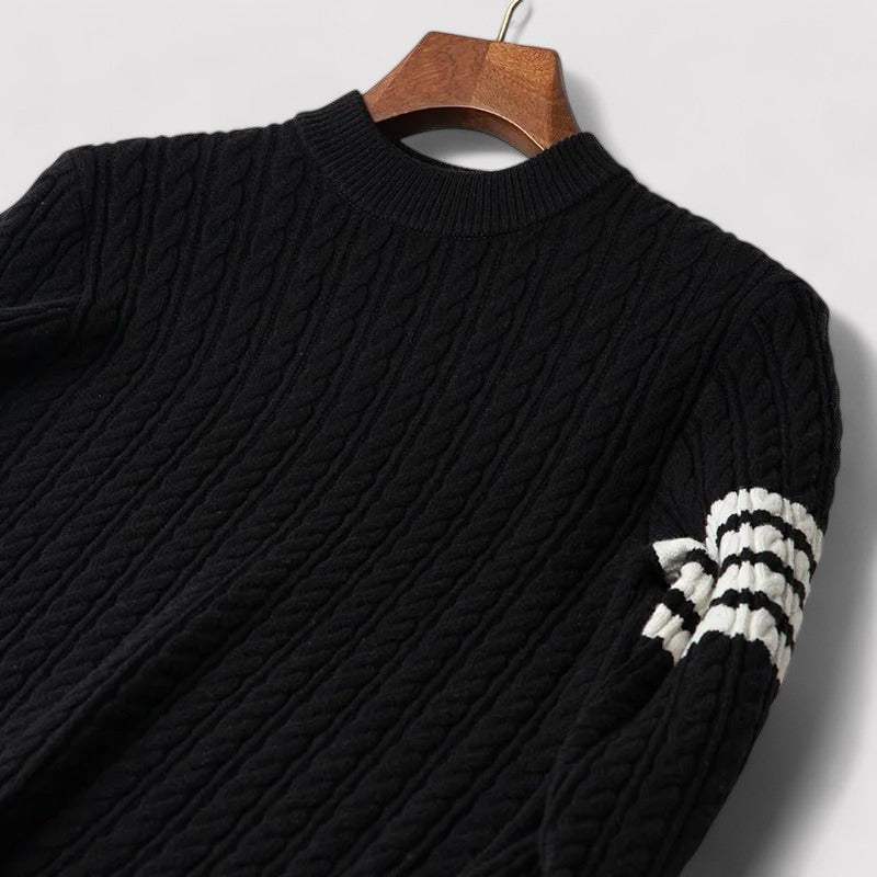 ThaliaSoph Luxurious Cable Knit Wool Sweater for Elegance and Comfort