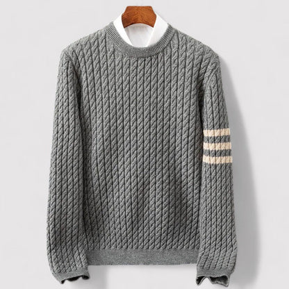 ThaliaSoph Luxurious Cable Knit Wool Sweater for Elegance and Comfort